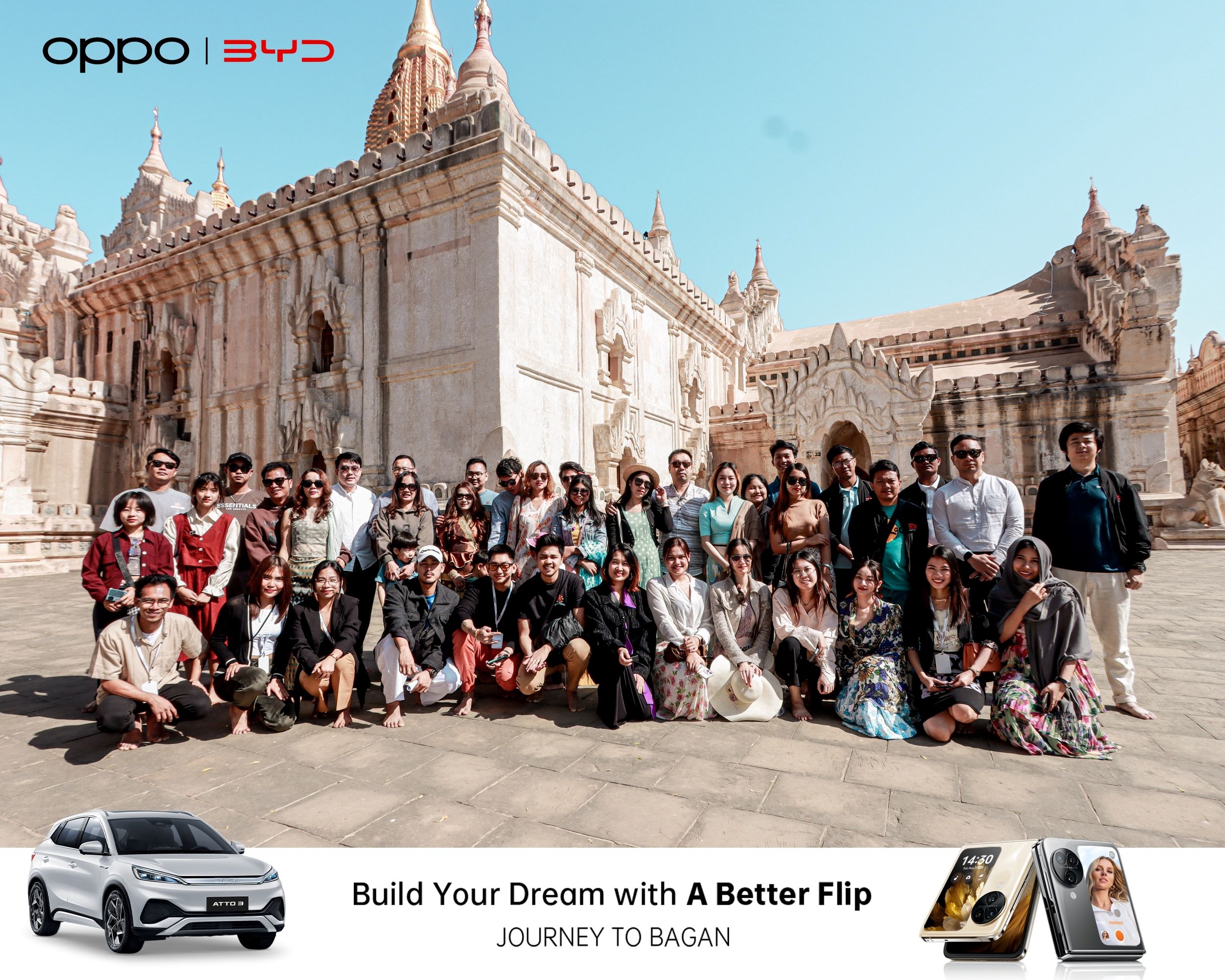 Journey to Bagan: OPPO Find N3 Flip and BYD by Essential Motors' First Collaboration,